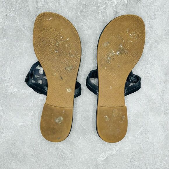 Tory Burch Miller Leather Thong Sandal Rainbow Navy US size 7 - Picture 9 of 11